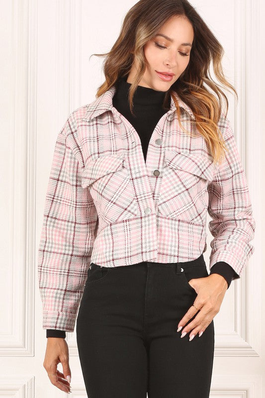 Plaid crop jacket king-general-store-5710.myshopify.com