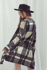 Red Checker Print Cardigan king-general-store-5710.myshopify.com