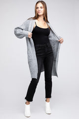 Twist Knitted Open Front Cardigan With Pockets king-general-store-5710.myshopify.com