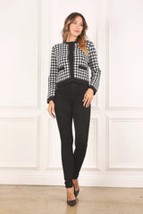 Black Check Knitted Jacket king-general-store-5710.myshopify.com