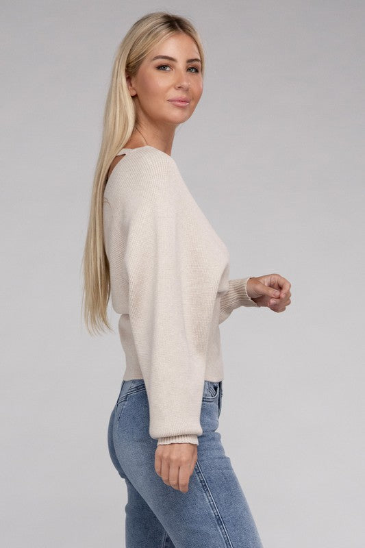 Viscose Cross Wrap Pullover Sweater king-general-store-5710.myshopify.com