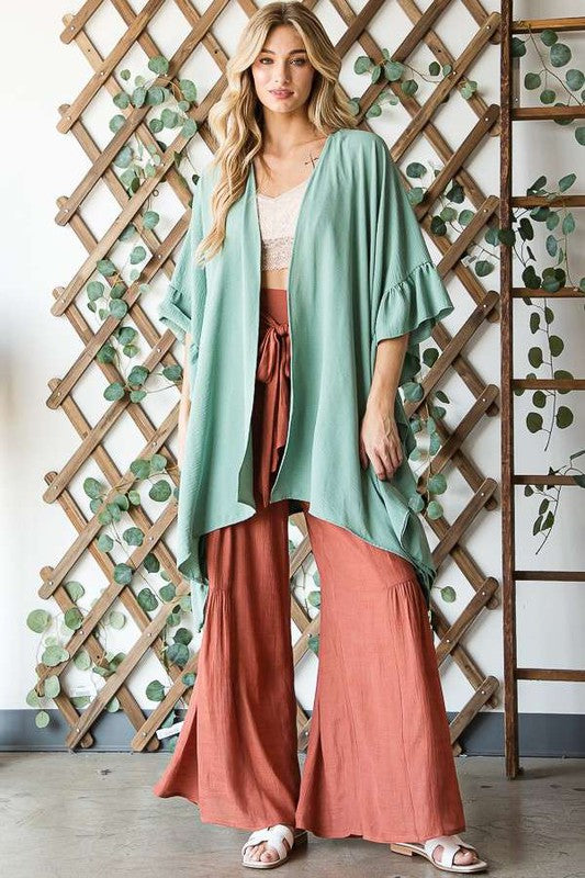 Wide Sleeves Ruffle Kimono king-general-store-5710.myshopify.com