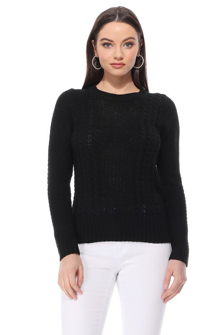 Cute Cable  Long Sleeve Sweater Knit Pullover king-general-store-5710.myshopify.com