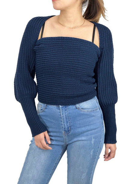 Off Shoulder Wrap Bolero Sweater king-general-store-5710.myshopify.com