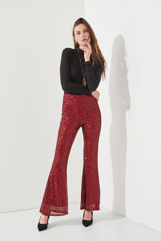 High Waist Flare Leg Sequin Pants king-general-store-5710.myshopify.com