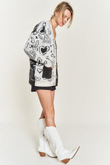 Plus Heart Paisley Color Block Cardigan king-general-store-5710.myshopify.com