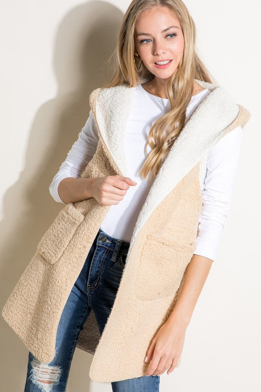 Oversized Sherpa Long Vest