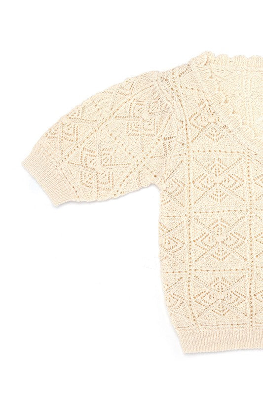 Ivory Crochet Knit Top king-general-store-5710.myshopify.com