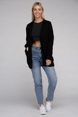 Low Gauge Waffle Open Cardigan Sweater king-general-store-5710.myshopify.com