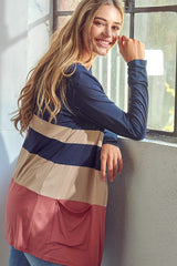 Solid Jersey Colorblock Cardigan