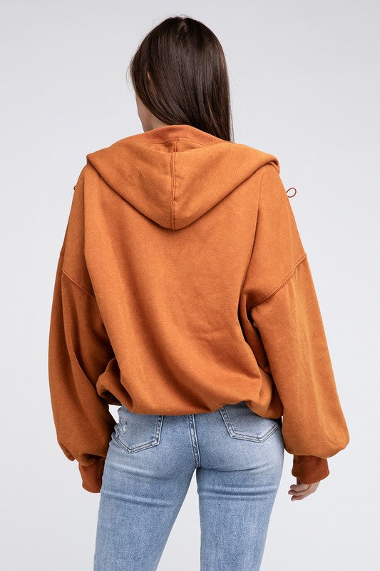 Stitch Detailed Elastic Hem Hoodie king-general-store-5710.myshopify.com