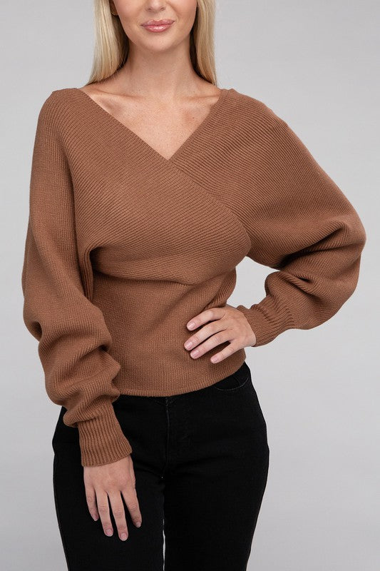 Viscose Cross Wrap Pullover Sweater king-general-store-5710.myshopify.com