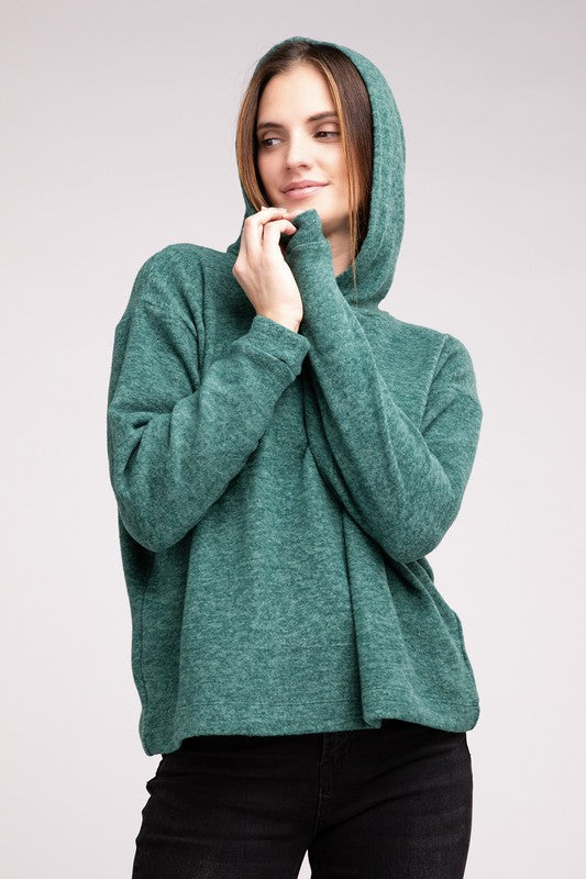 Hooded Brushed Melange Hacci Sweater king-general-store-5710.myshopify.com