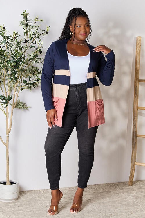 Amelia Color Block Open Cardigan