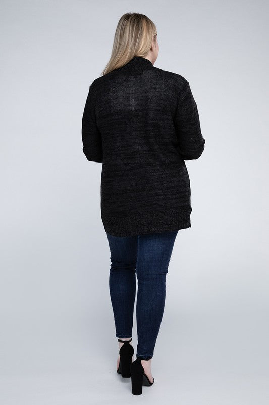 Plus Solid Open Front Cardigan king-general-store-5710.myshopify.com