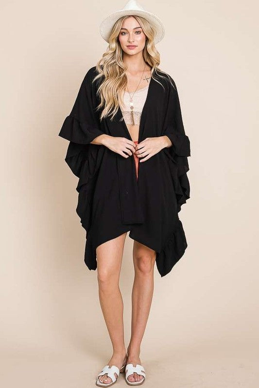 Wide Sleeves Ruffle Kimono king-general-store-5710.myshopify.com