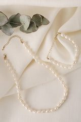 Mid-Sized Natural Pearl Bracelet and Necklace Set king-general-store-5710.myshopify.com