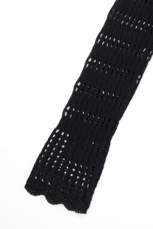 Black Mesh Knit Crop Top king-general-store-5710.myshopify.com