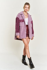 Plus Colorblock Sherpa Jacket king-general-store-5710.myshopify.com