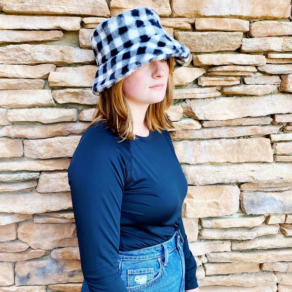 Super Cozy Checkered Bucket Hat