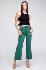 Acid Wash Frayed Cutoff Hem Straight Wide Pants king-general-store-5710.myshopify.com