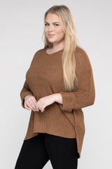 Plus Size Crew Neck Knit Sweater king-general-store-5710.myshopify.com