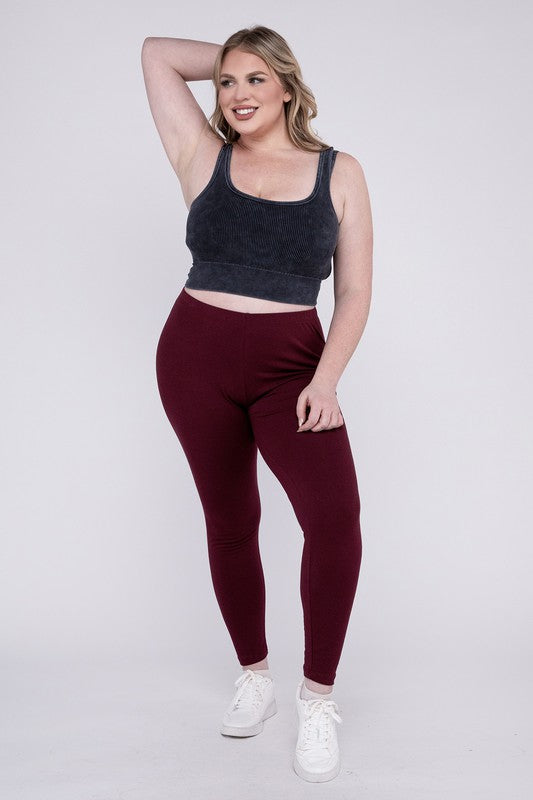 Plus Premium Cotton Full Length Leggings king-general-store-5710.myshopify.com