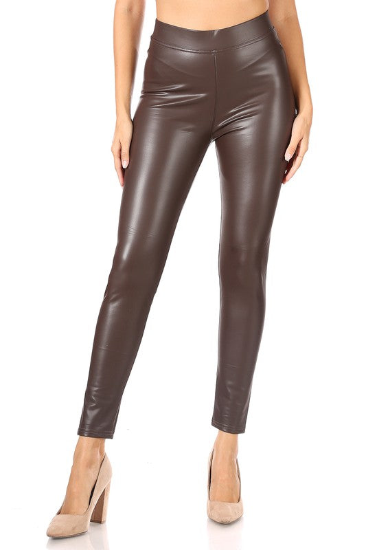 Plus Fleece Lined Skinny PU Leggings