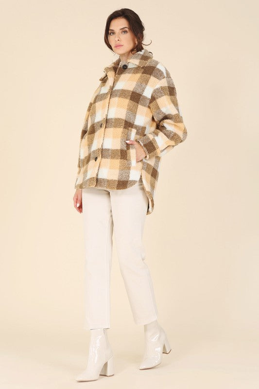 Plaid sherpa jacket with pockets king-general-store-5710.myshopify.com
