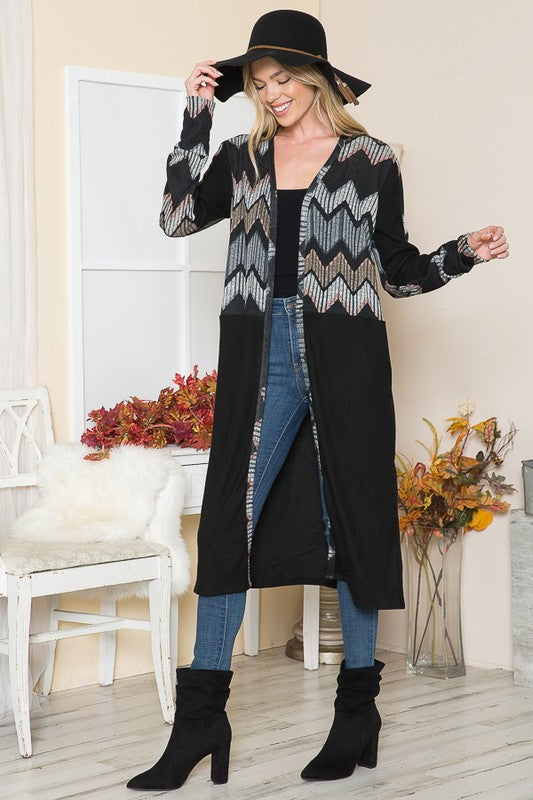 Mixed Media Maxi Cardigan king-general-store-5710.myshopify.com