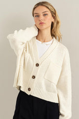 Cute Mood Crop Shoulder Cropped Cardigan Sweater king-general-store-5710.myshopify.com