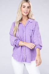 Washed Double Gauze Button Down Shirt king-general-store-5710.myshopify.com