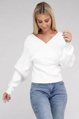 Viscose Cross Wrap Pullover Sweater king-general-store-5710.myshopify.com