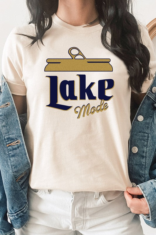 Lake Mode Beer Can Summer Vacation Graphic Tee king-general-store-5710.myshopify.com