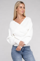 Viscose Cross Wrap Pullover Sweater king-general-store-5710.myshopify.com