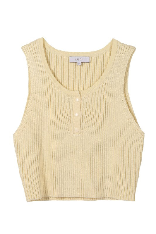 Yellow Sleeveless Crop Tank Top king-general-store-5710.myshopify.com