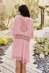 Crochet Open Patch Longline Kimono king-general-store-5710.myshopify.com