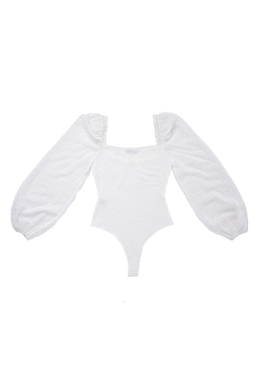 Long Sleeve Shirring Sleeve Bodysuit king-general-store-5710.myshopify.com