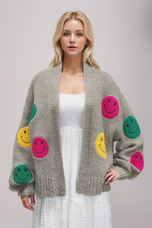 The Fuzzy Smile Long Bell Sleeve Knit Cardigan king-general-store-5710.myshopify.com