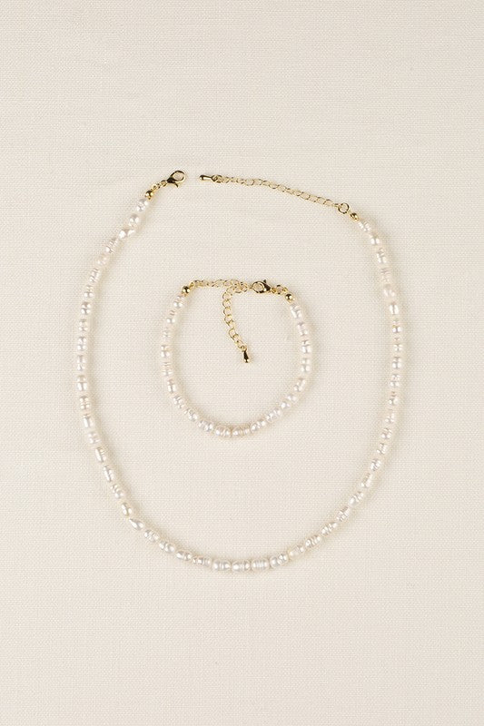 Small-Sized Natural Pearl Bracelet and Necklace Set king-general-store-5710.myshopify.com