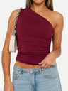 Mandy Ruched One Shoulder Tank