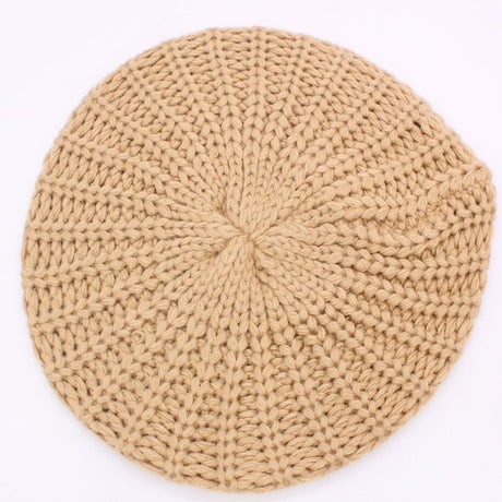 KNITTED CABLE KNIT FASHION BERET king-general-store-5710.myshopify.com