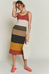 Plus Color Block Casual Midi Dress king-general-store-5710.myshopify.com