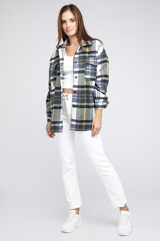 Textured Shirts With Big Checkered Point king-general-store-5710.myshopify.com