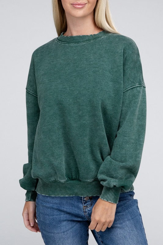 Acid Wash Fleece Oversized Pullover king-general-store-5710.myshopify.com