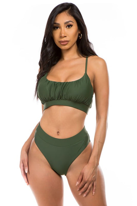 High Waist Ruched Detail Bikini