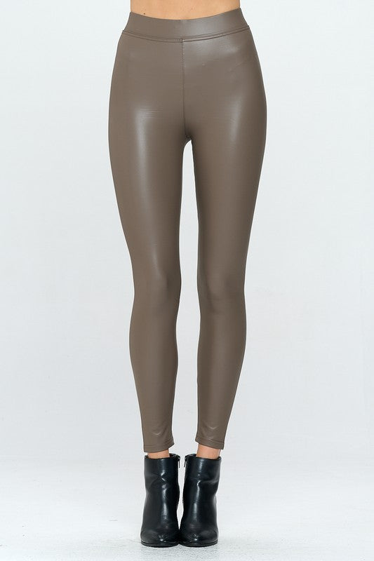 Plus Fleece Lined Skinny PU Leggings