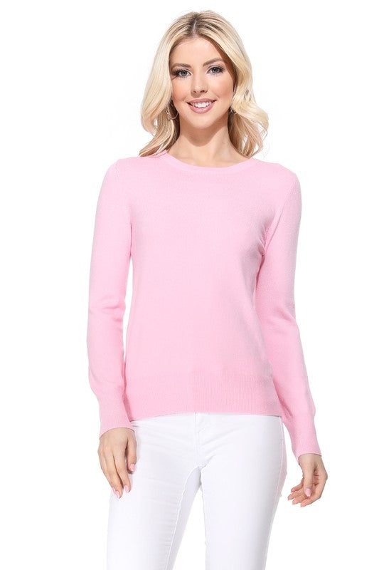 Crew Neck Long Sleeve Light Basic Casual Knit Top king-general-store-5710.myshopify.com