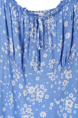 Blue Floral Puff Sleeve Mini Dress king-general-store-5710.myshopify.com