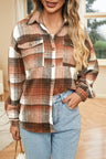 Double Take Plaid Dropped Shoulder Shacket